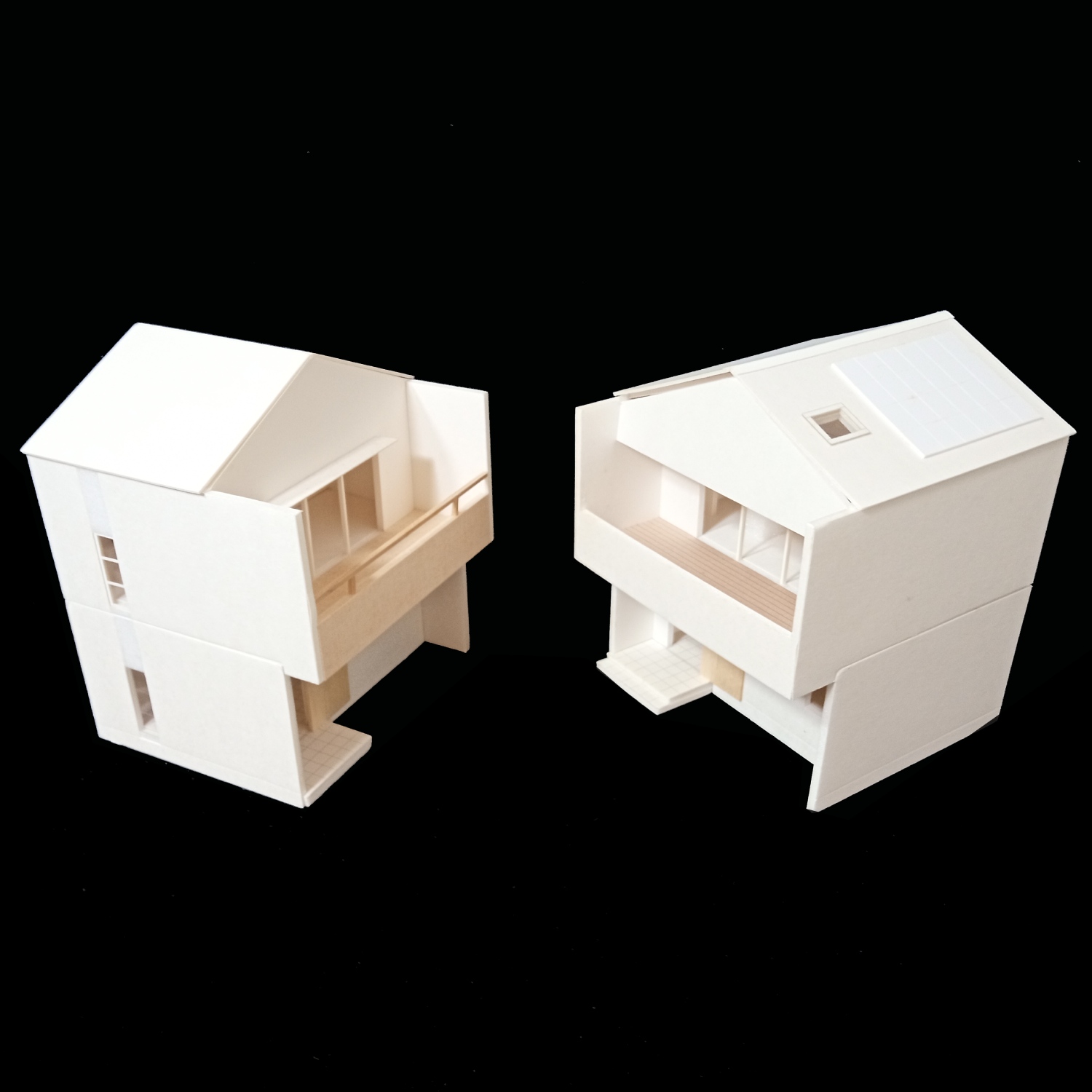 小さな別荘の分解模型2棟