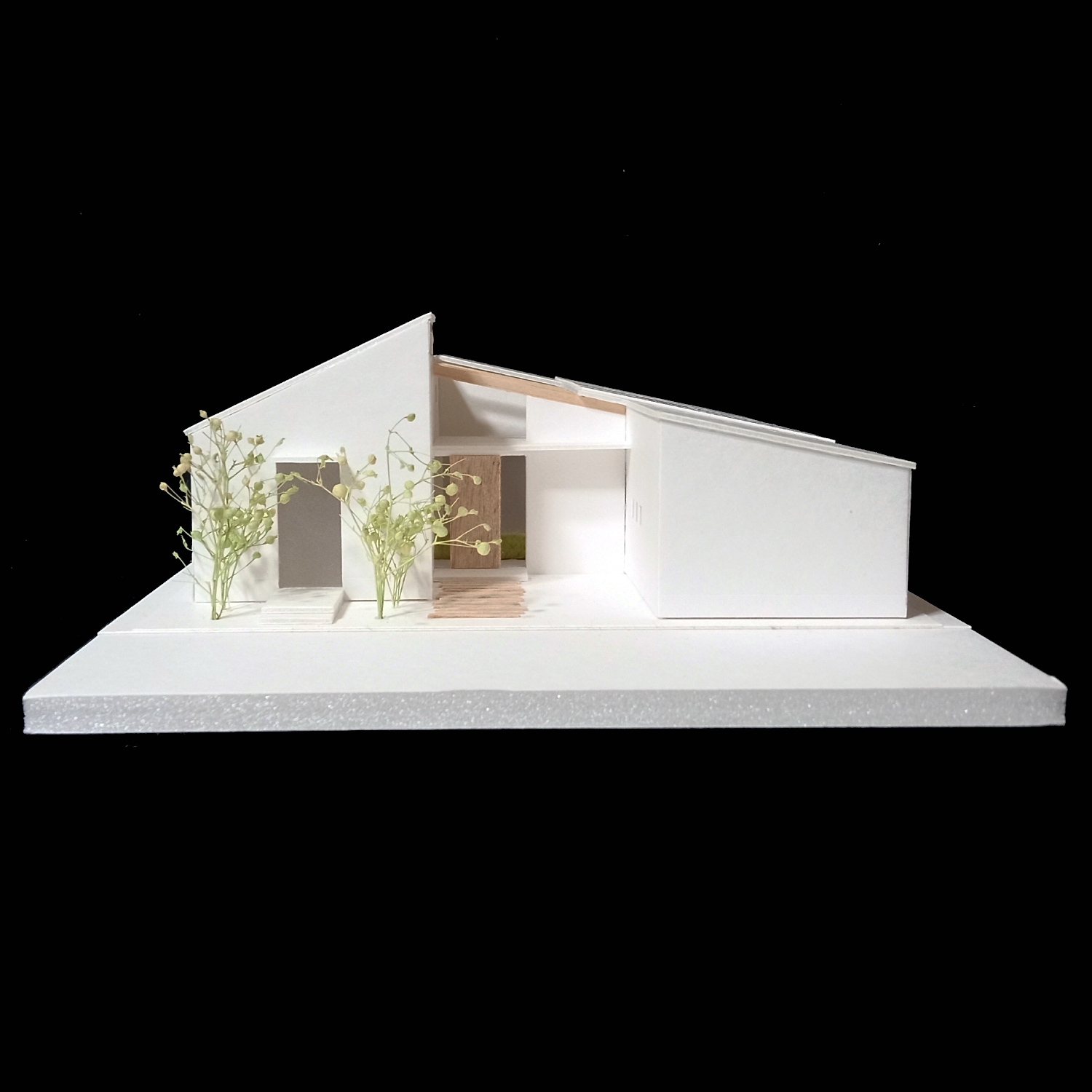平屋の店舗併用住宅模型